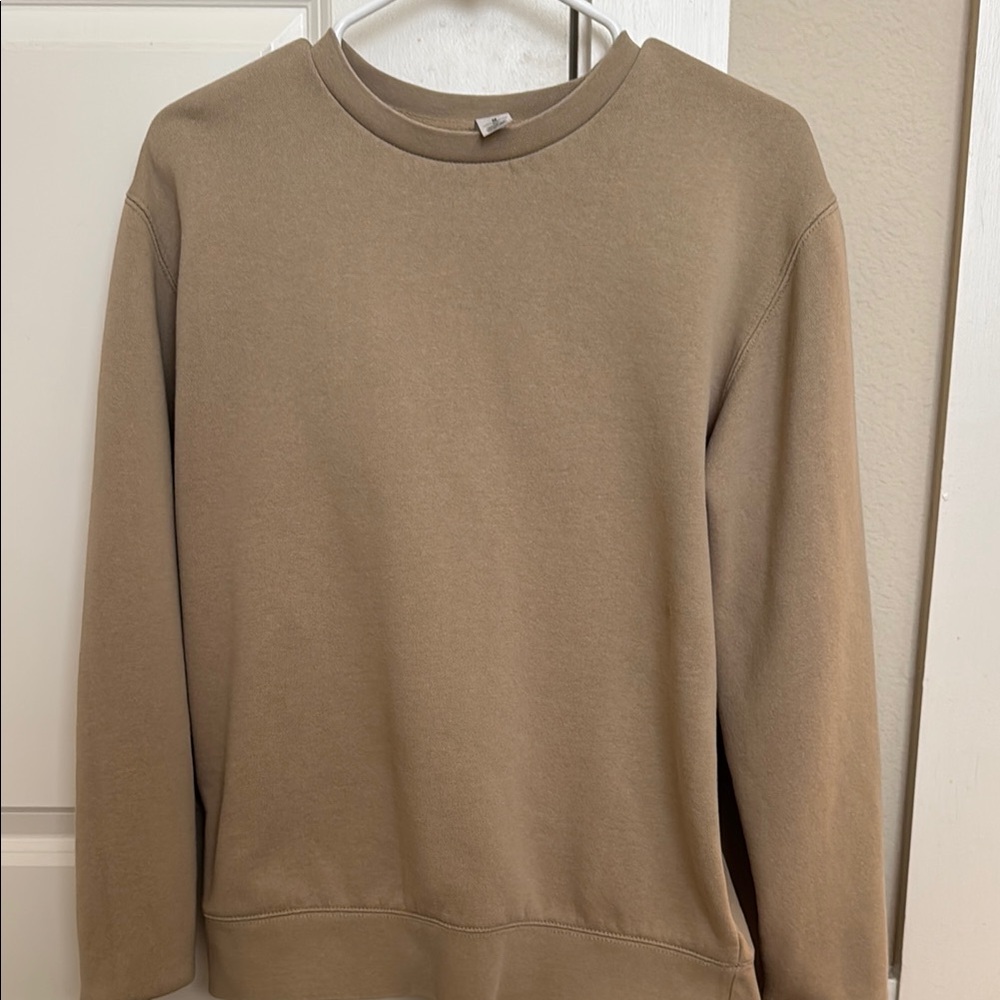 Tan Crewneck Sweatshirt Classic Minimalist Design